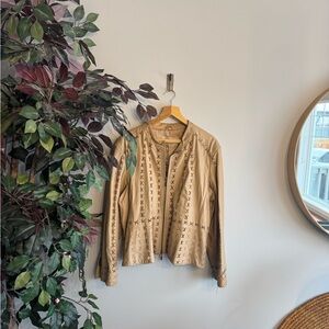 Stylish Tan Leather Jacket for Women